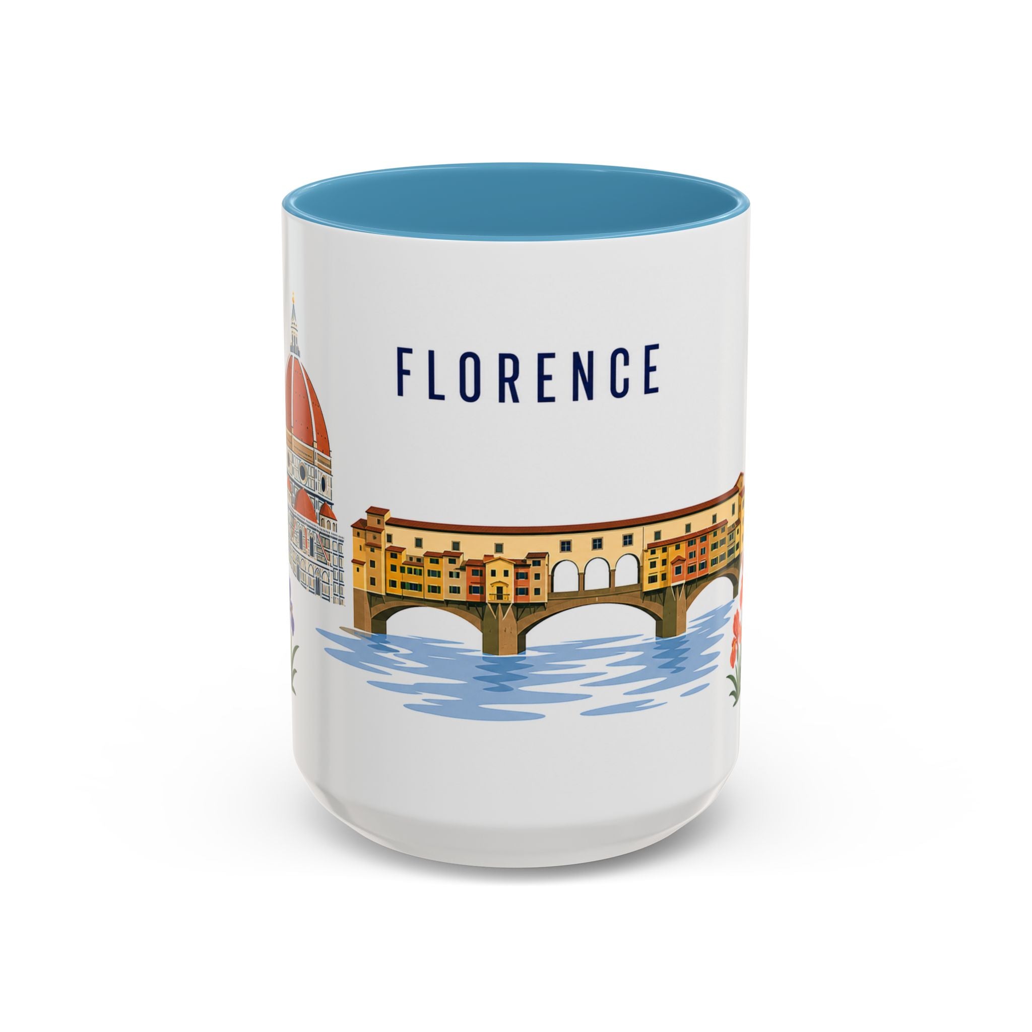 Florence Coffee Mug | Italy Travel Souvenir | Porcelain Decal City Gift | 11oz 15oz Accent Mug