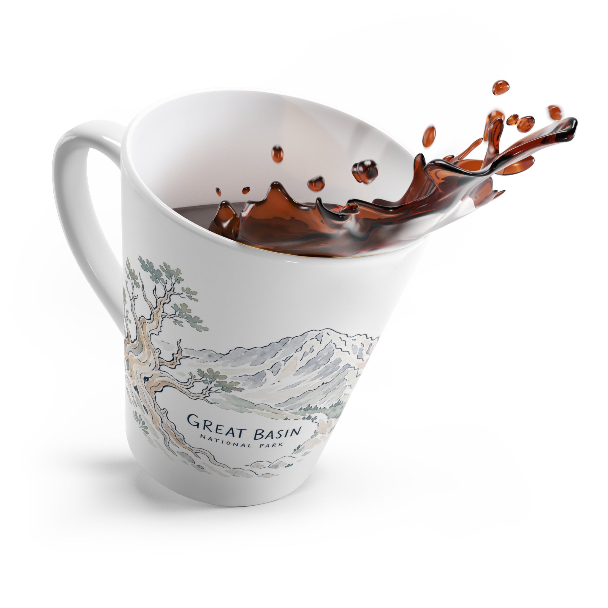 Great Basin National Park Latte Mug | Pastel Watercolor Nature Coffee Cup | 12 oz Travel Souvenir Gift