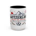 Switzerland Coffee Mug | World Cup Soccer Fan Gift | Accent Color Ceramic 11oz 15oz