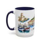 Marseille Illustrated Travel Mug | City Souvenir Accent Coffee Mug | 11oz 15oz Ceramic Cup