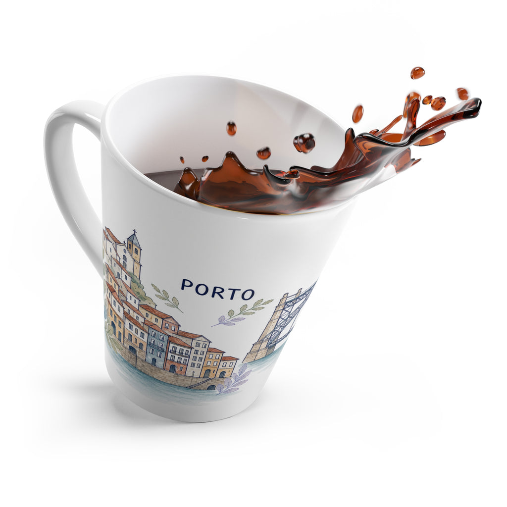 Porto Latte Mug | Watercolor City Travel Mug | 12 oz Ceramic Souvenir Gift
