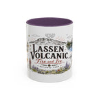 Lassen Volcanic National Park Coffee Mug | California Volcano Geothermal Hiking Gift | Accent Color Ceramic 11oz 15oz