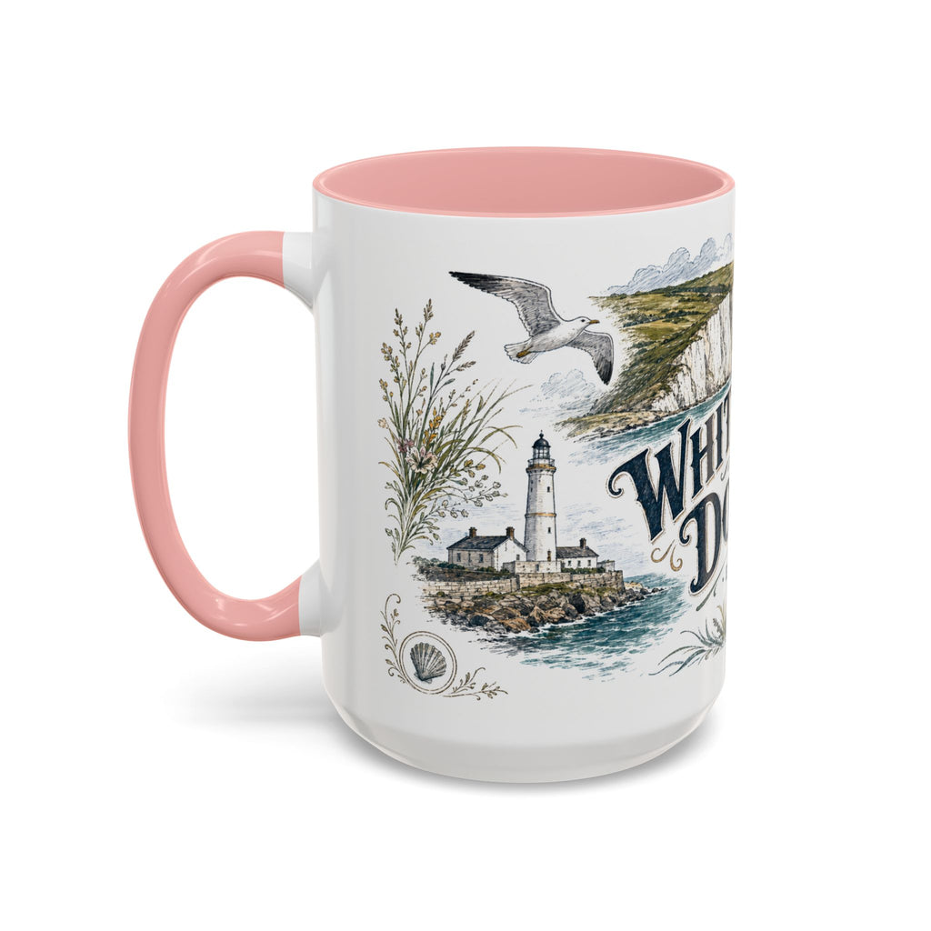 White Cliffs of Dover Mug, England Travel Souvenir, Bucket List Gift, Accent Ceramic Coffee Mug 11oz 15oz