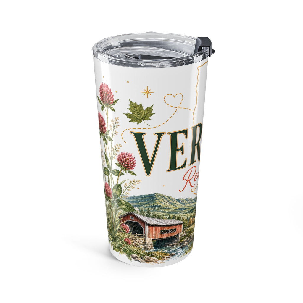 Vermont State Flower 20oz Tumbler | Red Clover Botanical State Flower Gift | Insulated Stainless Steel Travel Cup