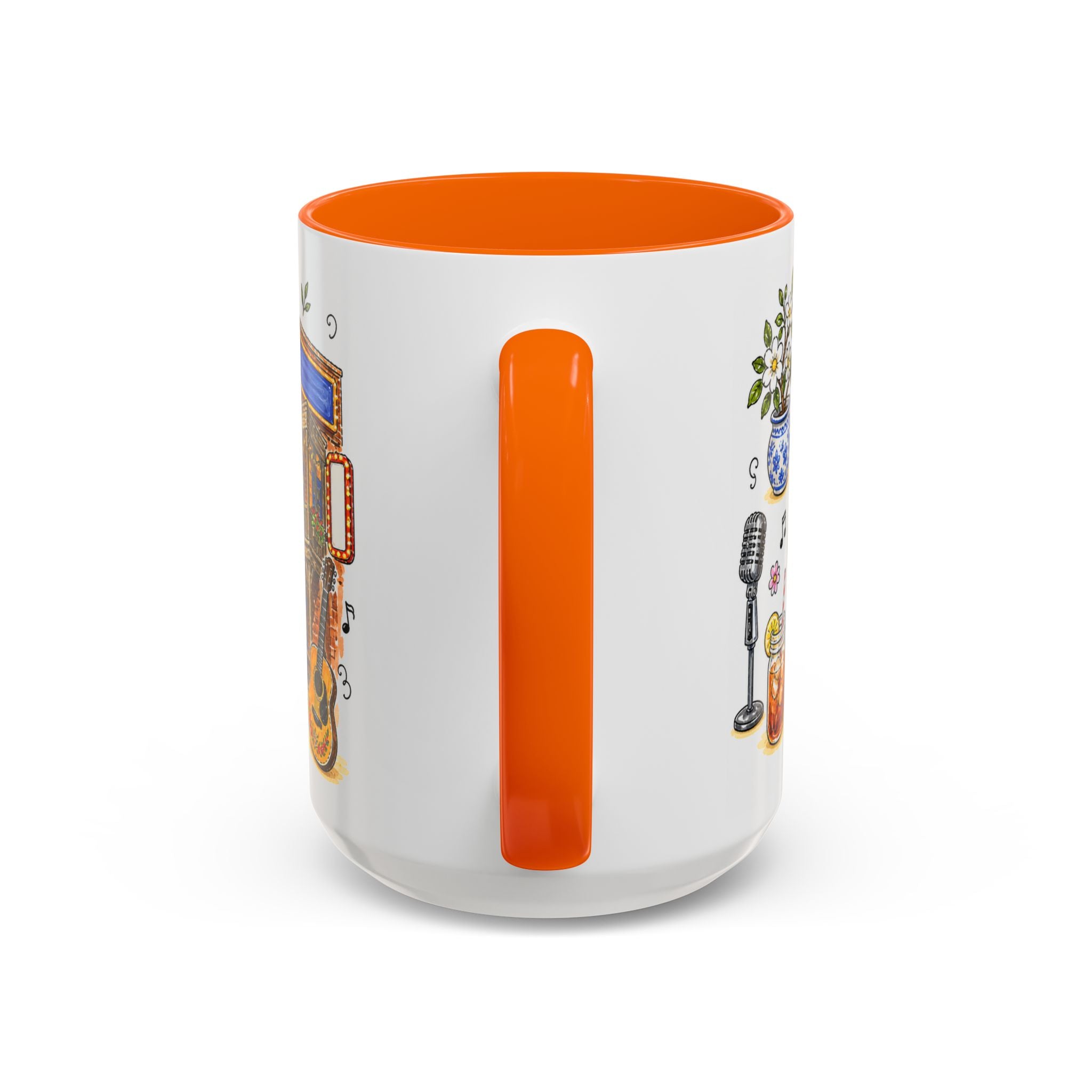Nashville Illustrated Travel Mug | City Souvenir Accent Coffee Mug | 11oz 15oz Ceramic Cup