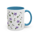 Rhode Island Violet Mug, State Flower Floral Coffee Cup, 11oz Botanical Gift