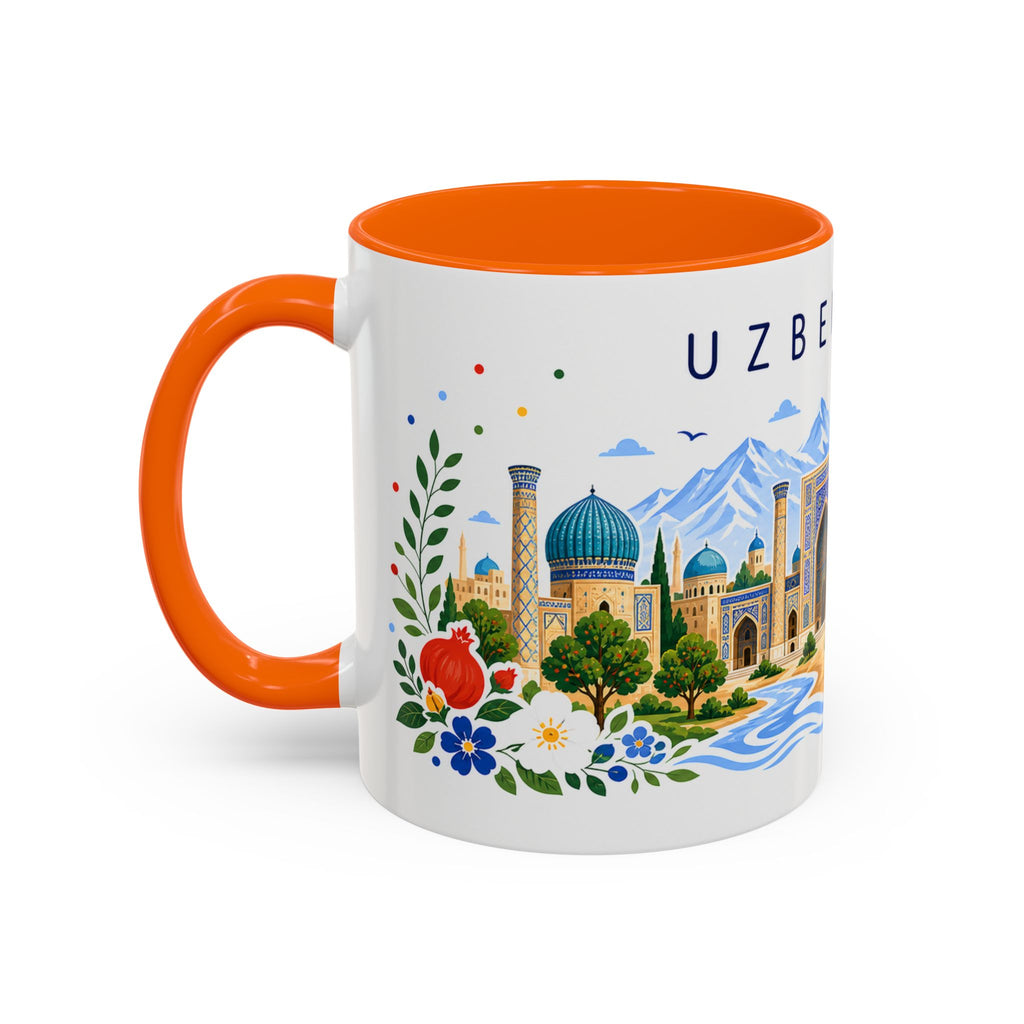 Uzbekistan Coffee Mug | Travel Souvenir Accent Mug | Place Gift Ceramic Cup 11oz 15oz