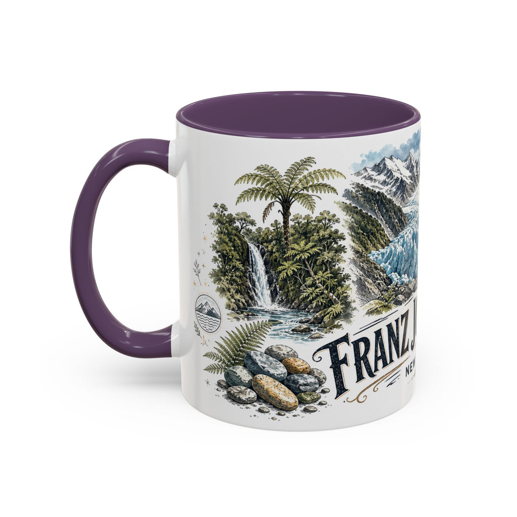 Franz Josef Glacier Mug, New Zealand Travel Souvenir, Bucket List Gift, Accent Ceramic Coffee Mug 11oz 15oz