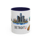 Detroit Illustrated Travel Mug | City Souvenir Accent Coffee Mug | 11oz 15oz Ceramic Cup