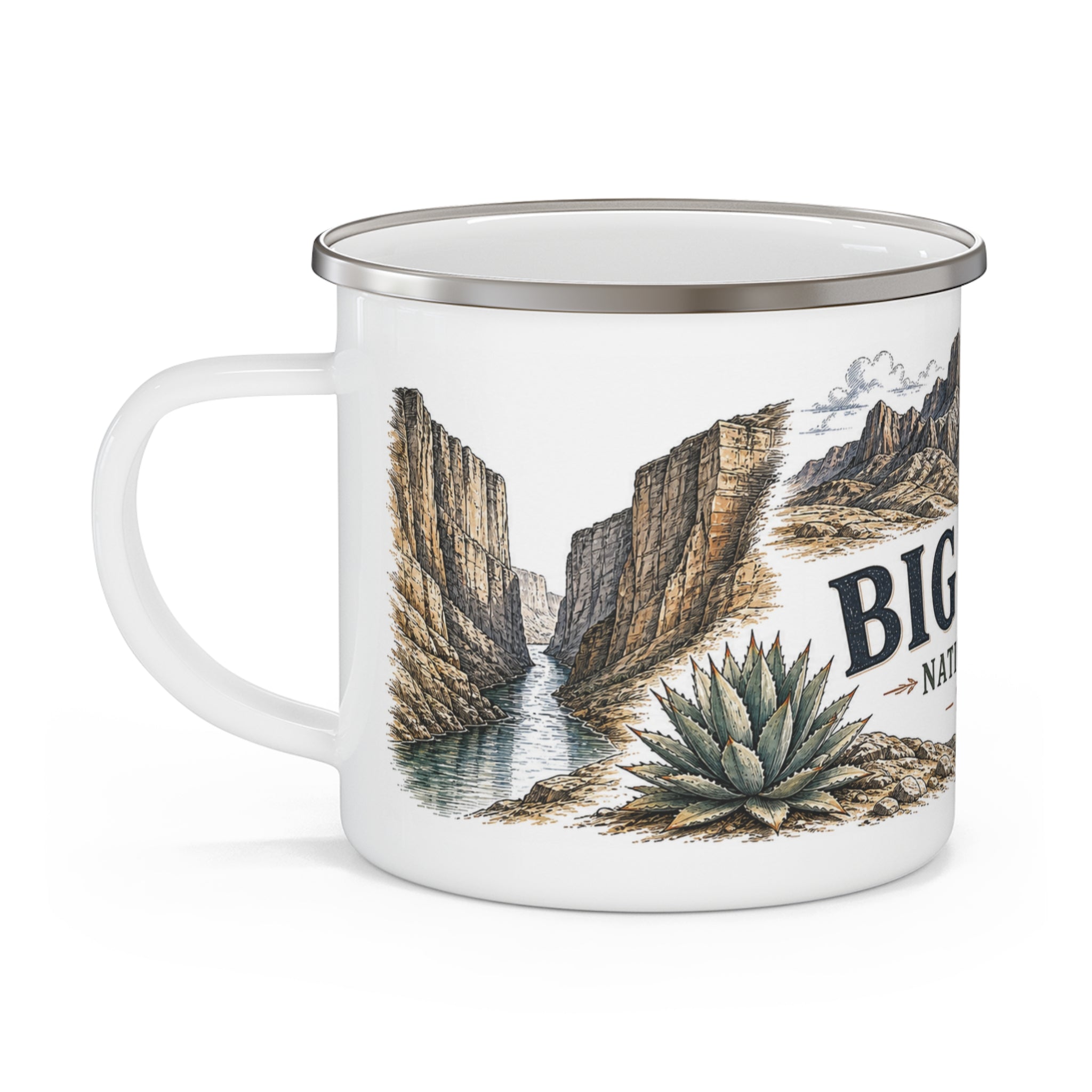 Big Bend National Park Vintage Enamel Camping Mug | 12oz National Park Hiking Gift
