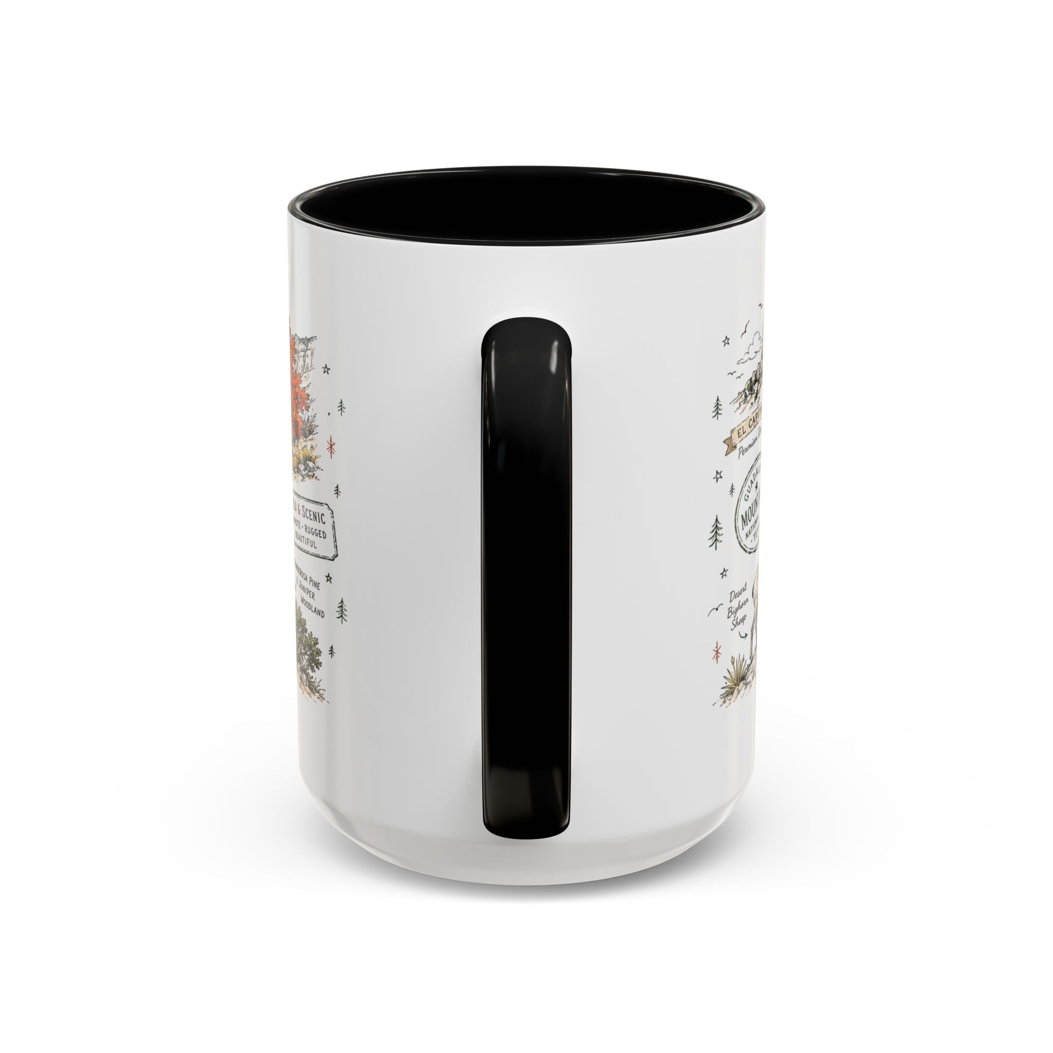Guadalupe Mountains National Park Coffee Mug | Texas Desert Peaks Hiking Gift | Accent Color Ceramic 11oz 15oz