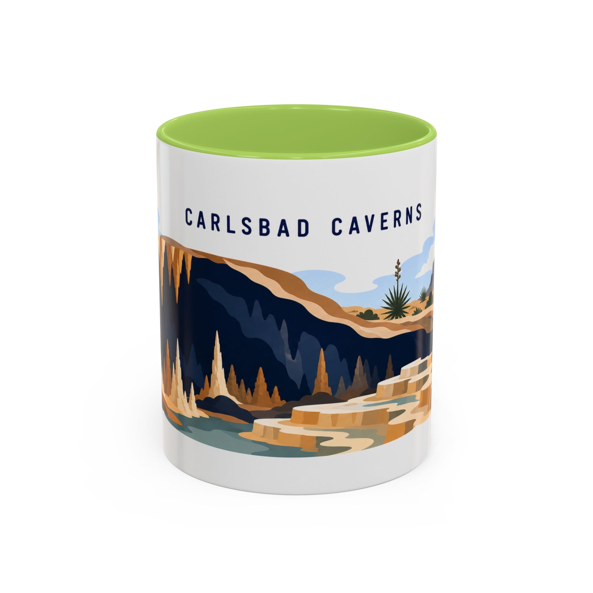 Carlsbad Caverns National Park Coffee Mug | Solid Color Block Park Souvenir | 11oz 15oz Accent Mug