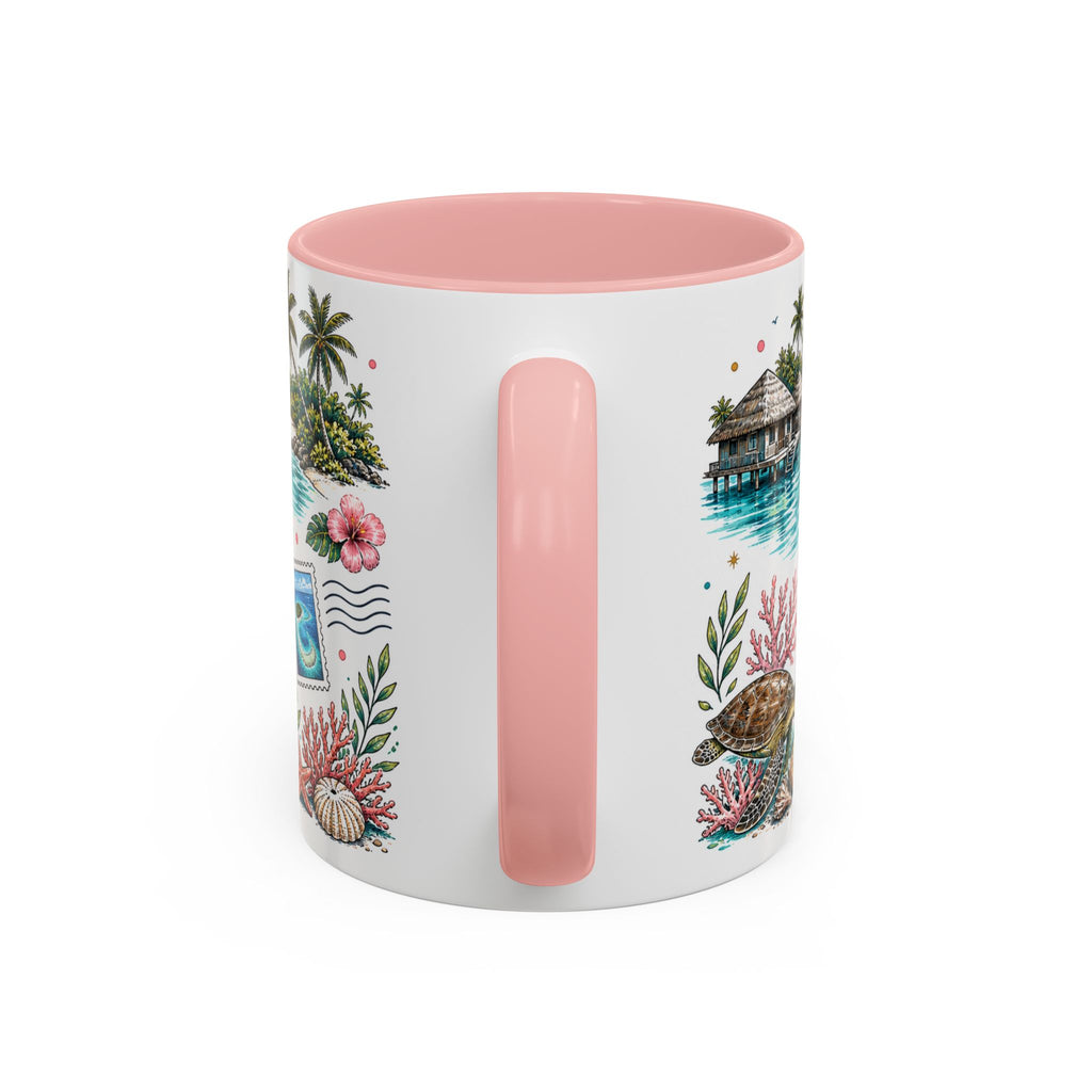 Maldives Coffee Mug | Travel Destination Souvenir Gift | Accent Color Ceramic 11oz 15oz