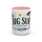 Big Sur Coffee Mug | Travel Destination Souvenir Gift | Accent Color Ceramic 11oz 15oz