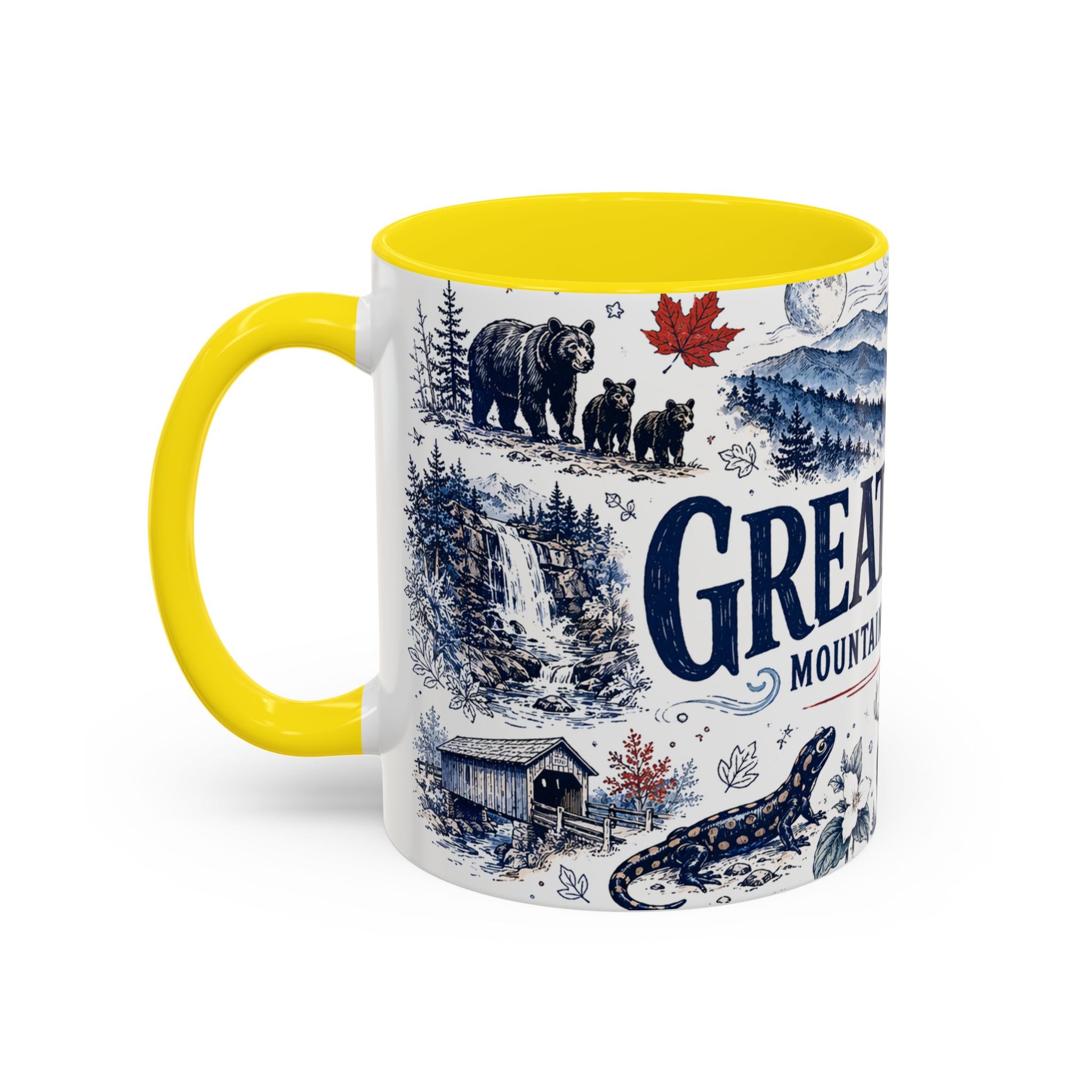 Great Smoky Mountains Coffee Mug | National Park Hiking Gift | Accent Color Ceramic 11oz 15oz