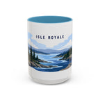 Isle Royale National Park Coffee Mug | Solid Color Block Park Souvenir | 11oz 15oz Accent Mug