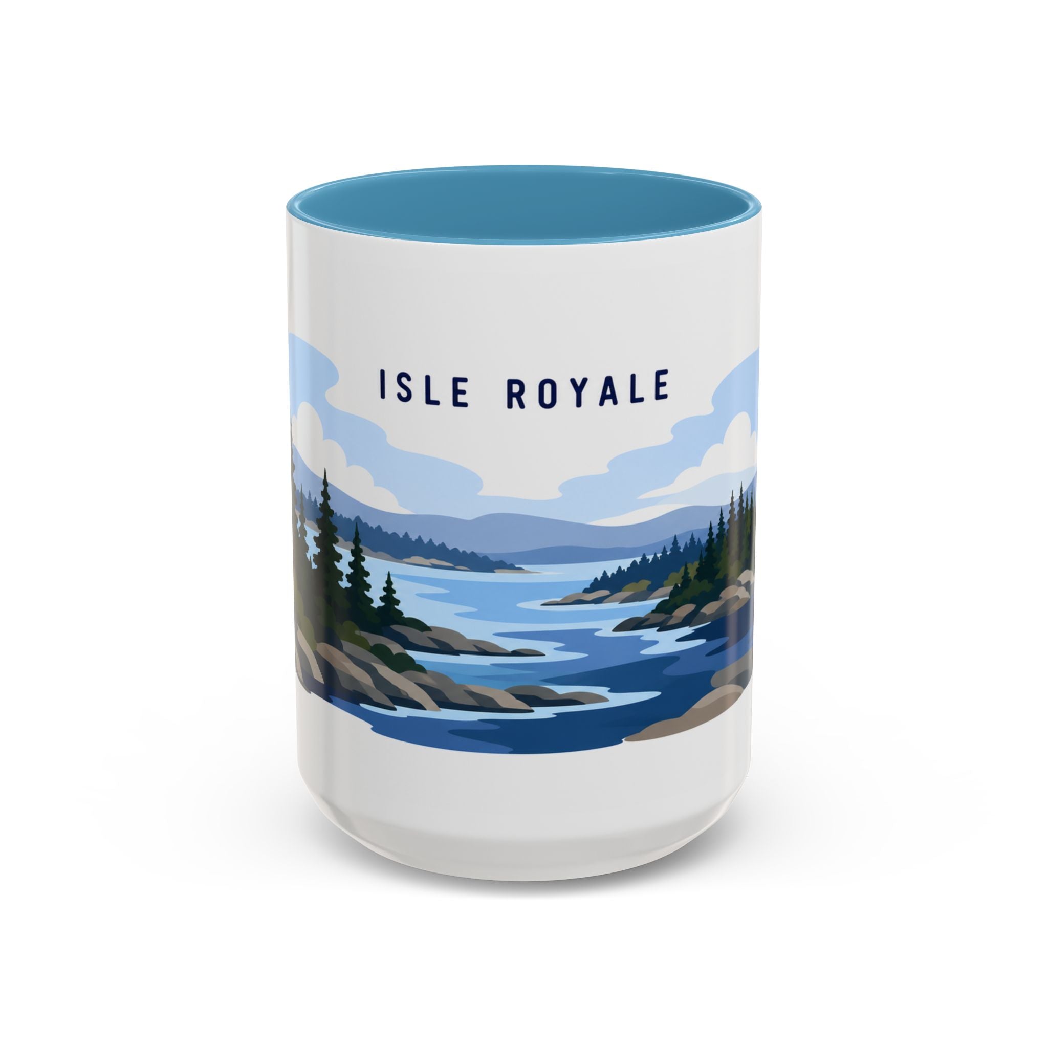 Isle Royale National Park Coffee Mug | Solid Color Block Park Souvenir | 11oz 15oz Accent Mug