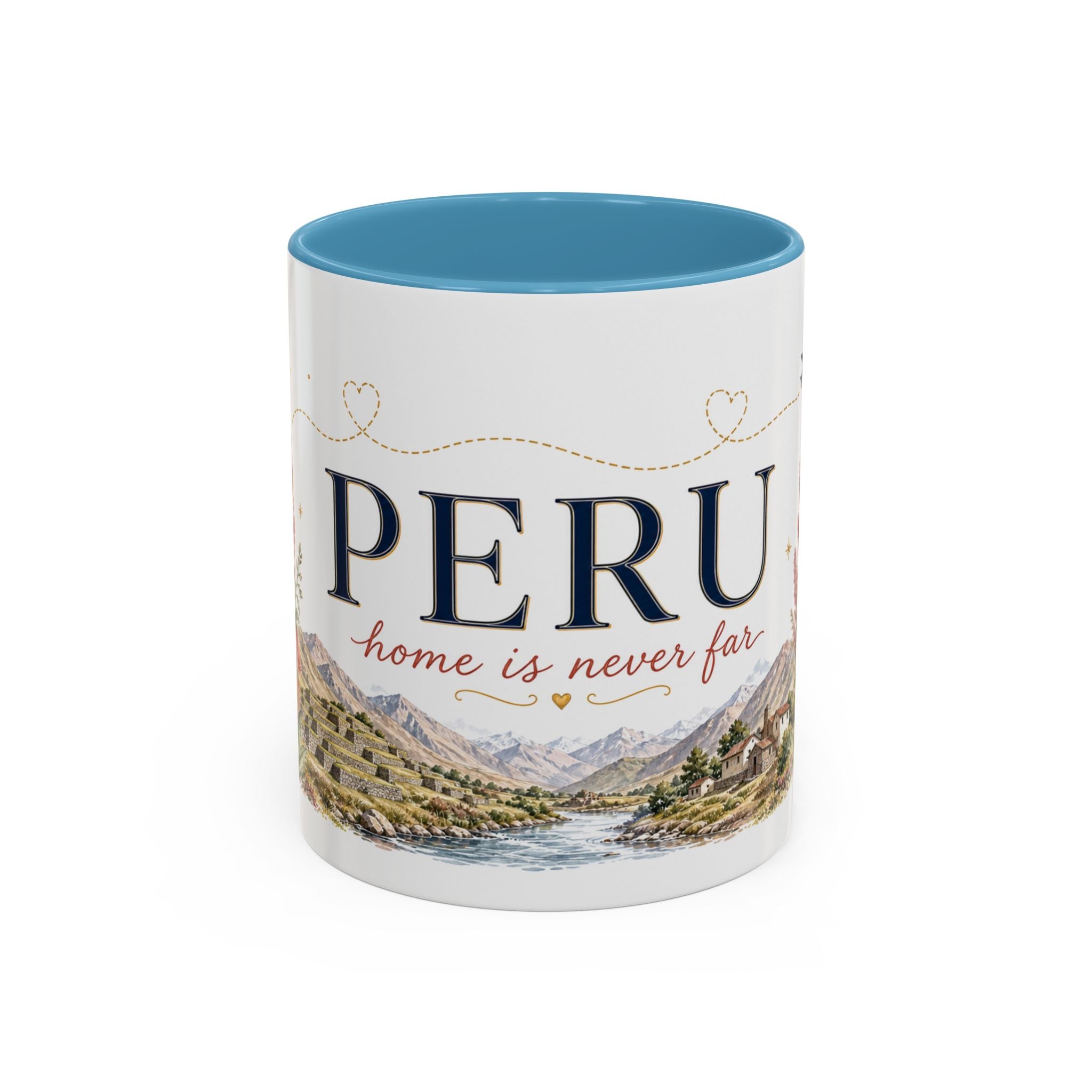 Peru Home Country Mug | Moving Away Gift | Long Distance Friendship | 11 oz 15 oz Accent Mug