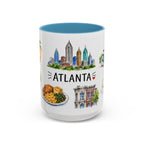 Atlanta Illustrated Travel Mug | City Souvenir Accent Coffee Mug | 11oz 15oz Ceramic Cup