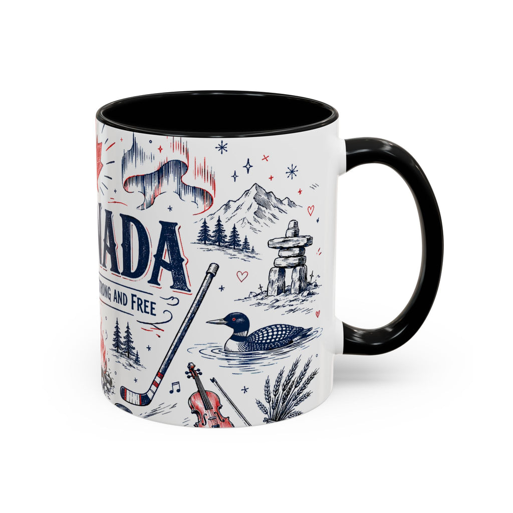 O Canada True North Coffee Mug | Canadian Pride Gift | Accent Color Ceramic 11oz 15oz