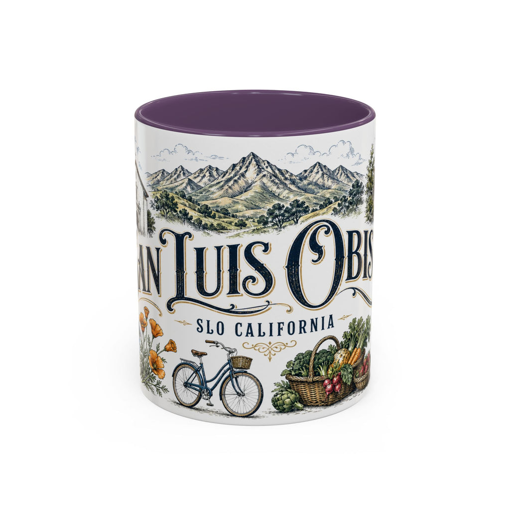 San Luis Obispo Coffee Mug | United States Travel Souvenir | Vintage Illustrated City Gift | 11 oz 15 oz Accent Mug
