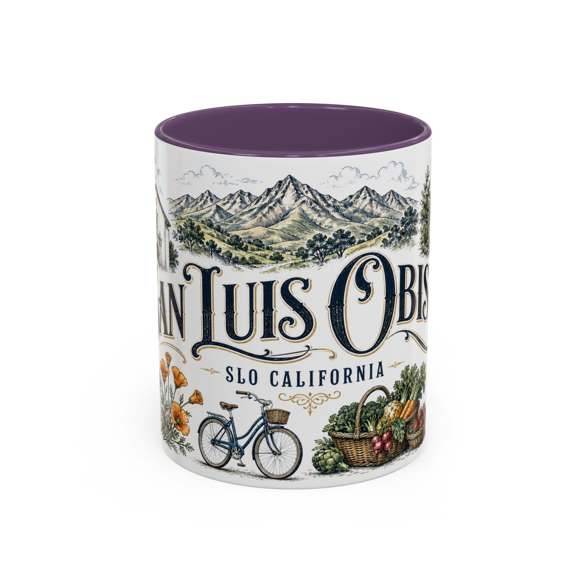 San Luis Obispo Coffee Mug | United States Travel Souvenir | Vintage Illustrated City Gift | 11 oz 15 oz Accent Mug