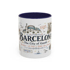 Barcelona Coffee Mug | Spain Souvenir Travel Gift | Accent Color Ceramic 11oz 15oz