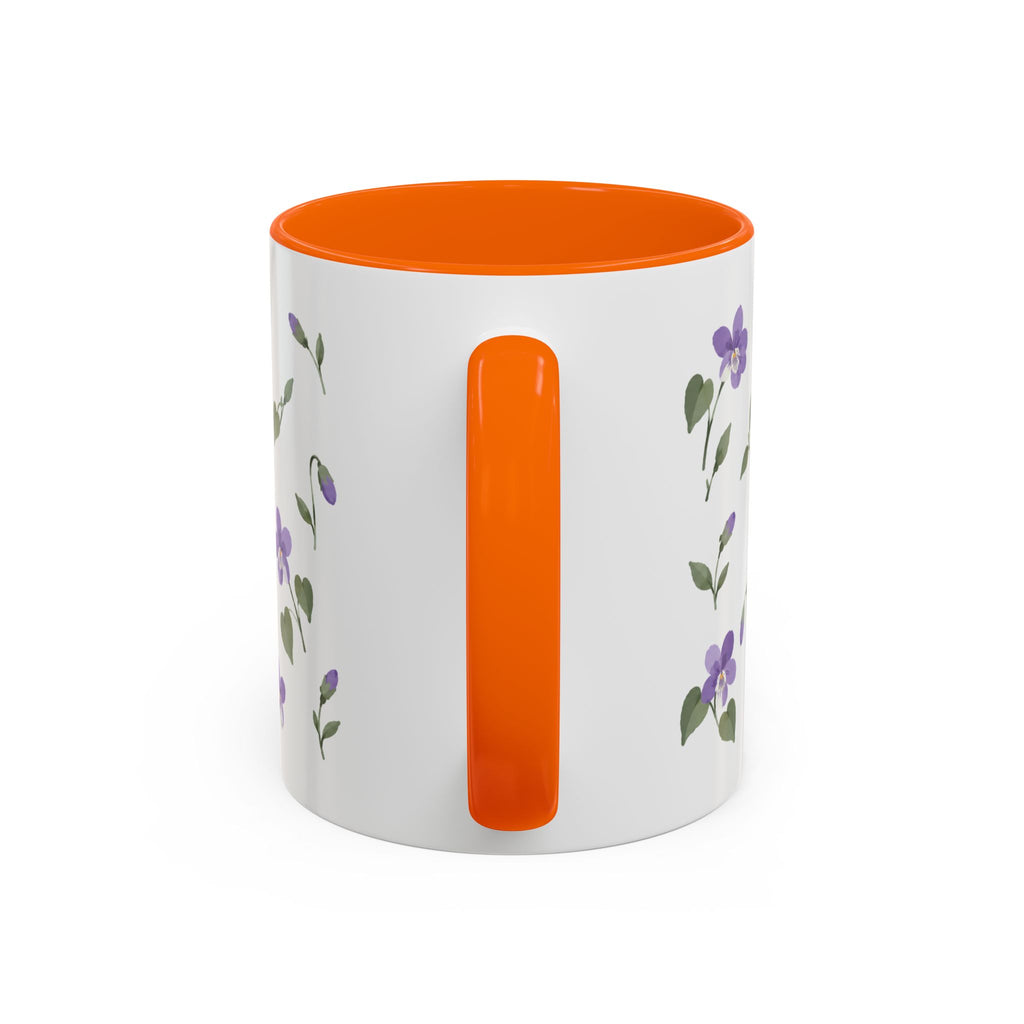 Rhode Island Violet Mug, State Flower Floral Coffee Cup, 11oz Botanical Gift