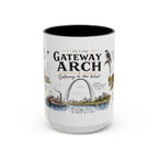 Gateway Arch National Park Coffee Mug | Missouri St. Louis Landmark Gift | Accent Color Ceramic 11oz 15oz