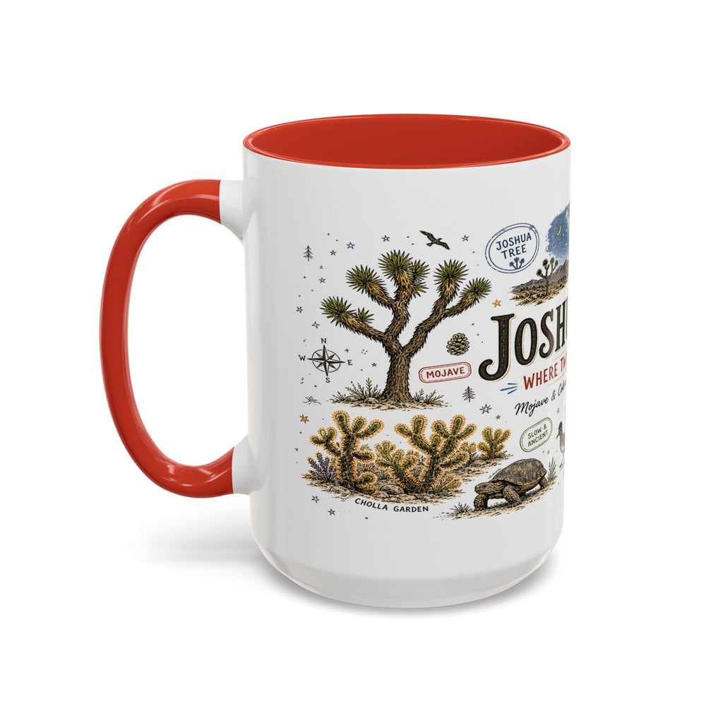 Joshua Tree Coffee Mug | National Park Desert Camping Gift | Accent Color Ceramic 11oz 15oz