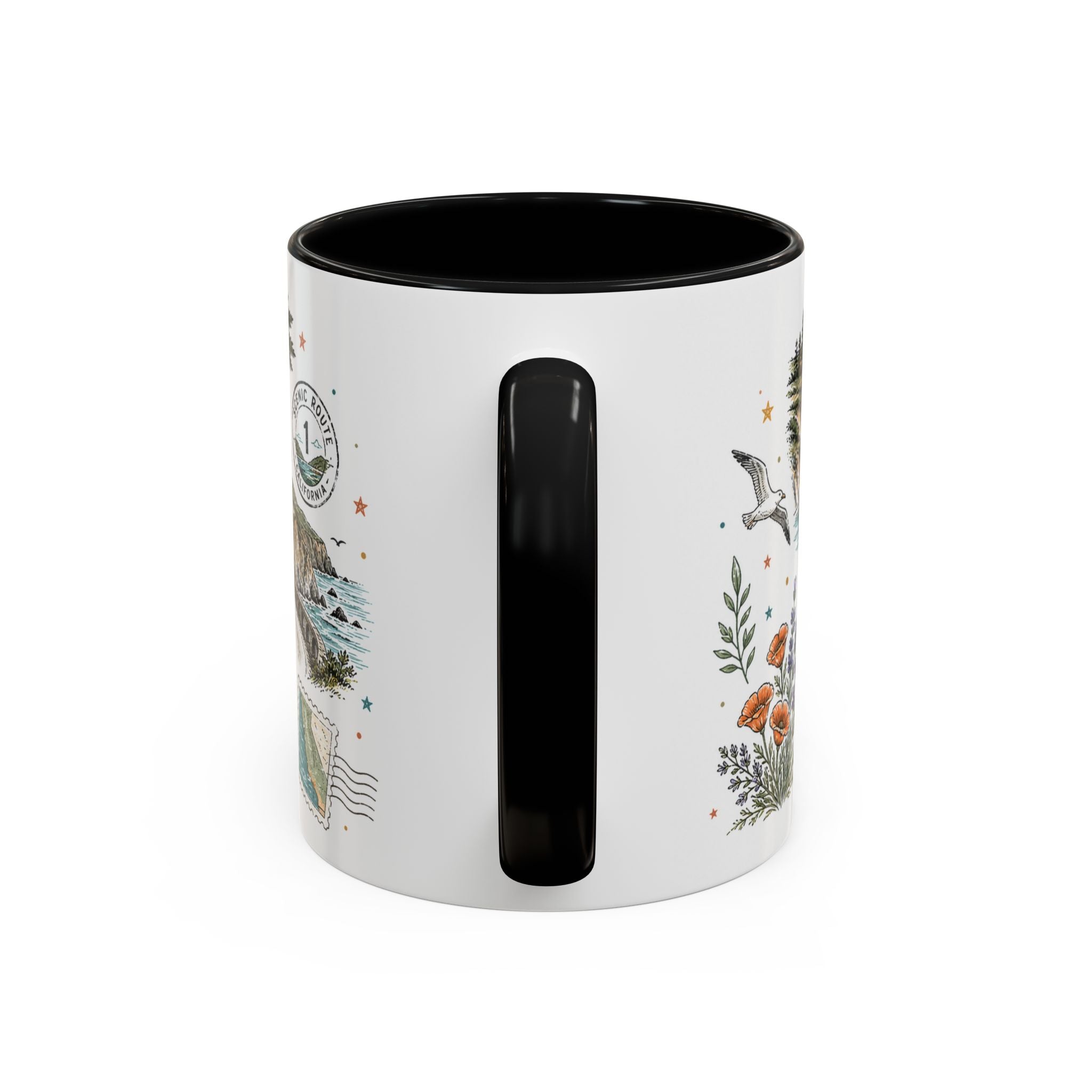 Big Sur Coffee Mug | Travel Destination Souvenir Gift | Accent Color Ceramic 11oz 15oz