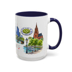 Frankfurt Illustrated Travel Mug | City Souvenir Accent Coffee Mug | 11oz 15oz Ceramic Cup