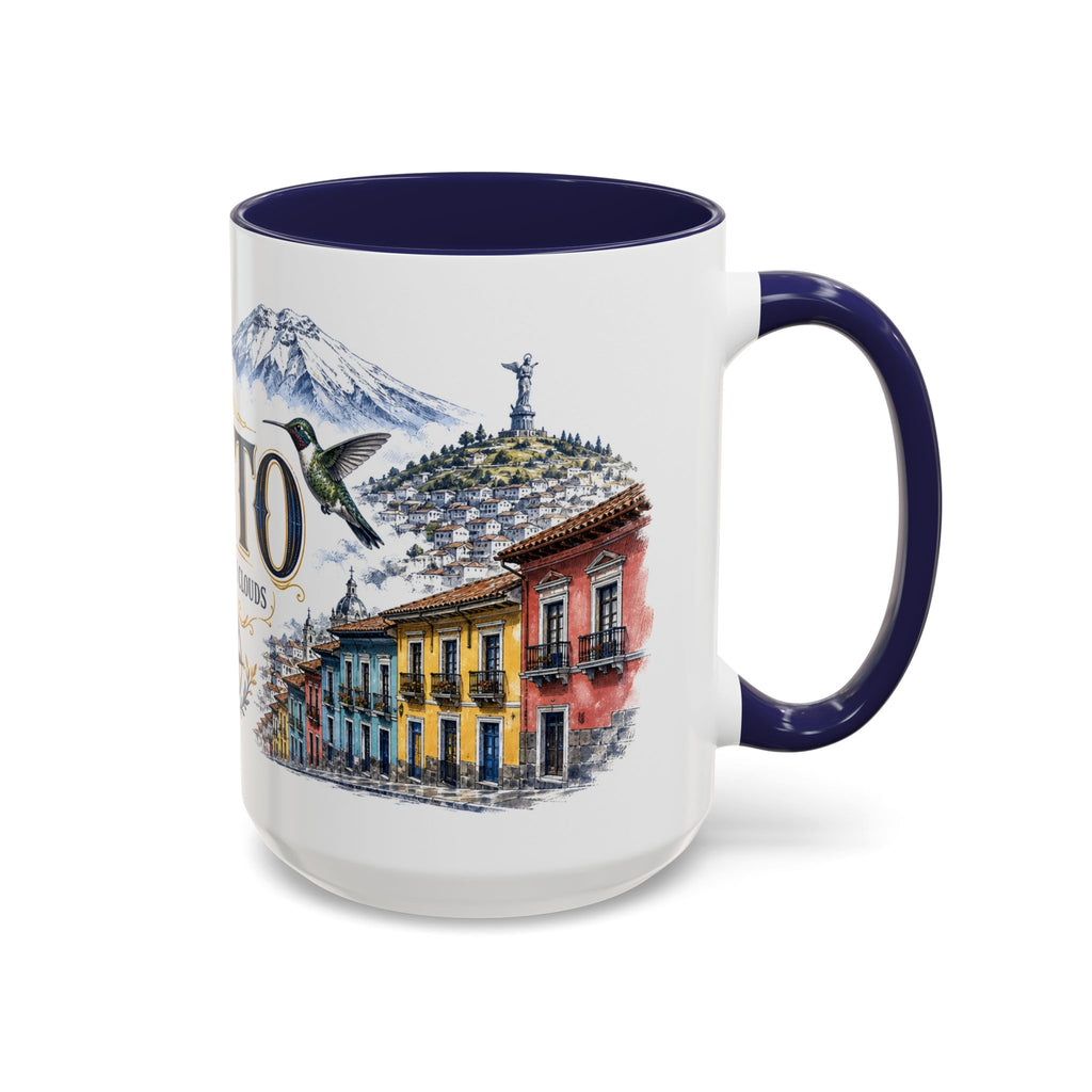 Quito Coffee Mug | Ecuador Travel Souvenir | Vintage Illustrated City Gift | 11 oz 15 oz Accent Mug