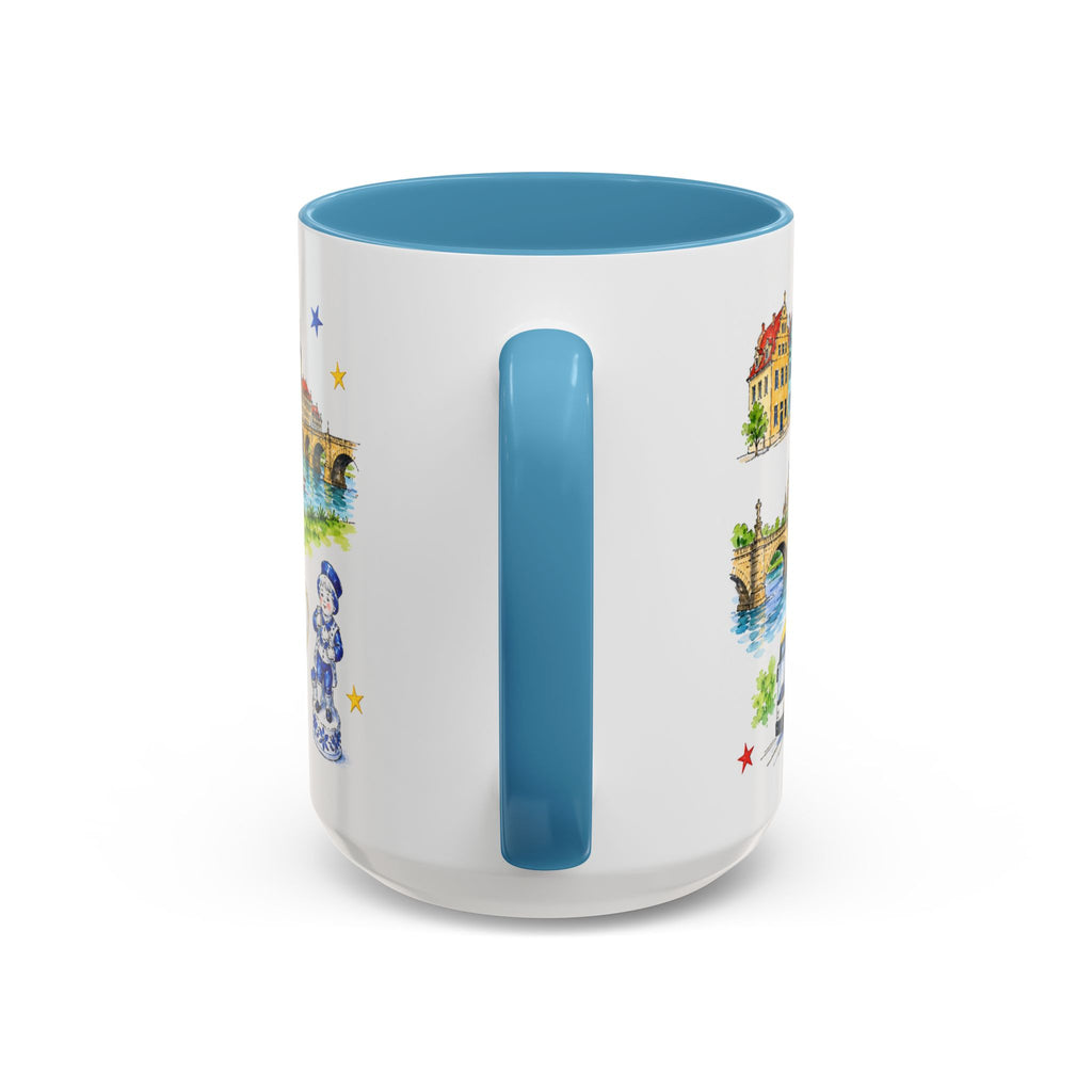 Dresden Illustrated Travel Mug | City Souvenir Accent Coffee Mug | 11oz 15oz Ceramic Cup