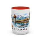Lucerne Illustrated Travel Mug | City Souvenir Accent Coffee Mug | 11oz 15oz Ceramic Cup