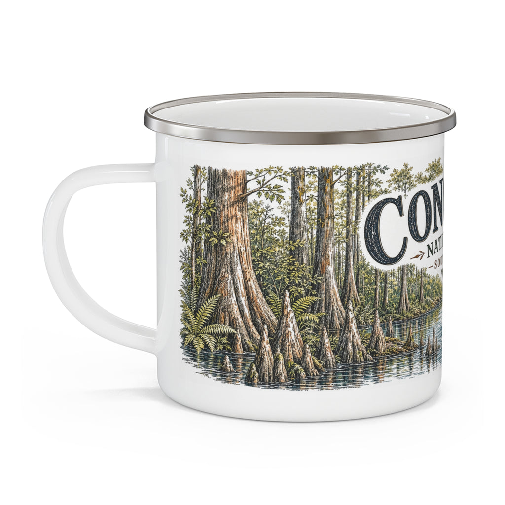 Congaree National Park Vintage Enamel Camping Mug | 12oz National Park Hiking Gift