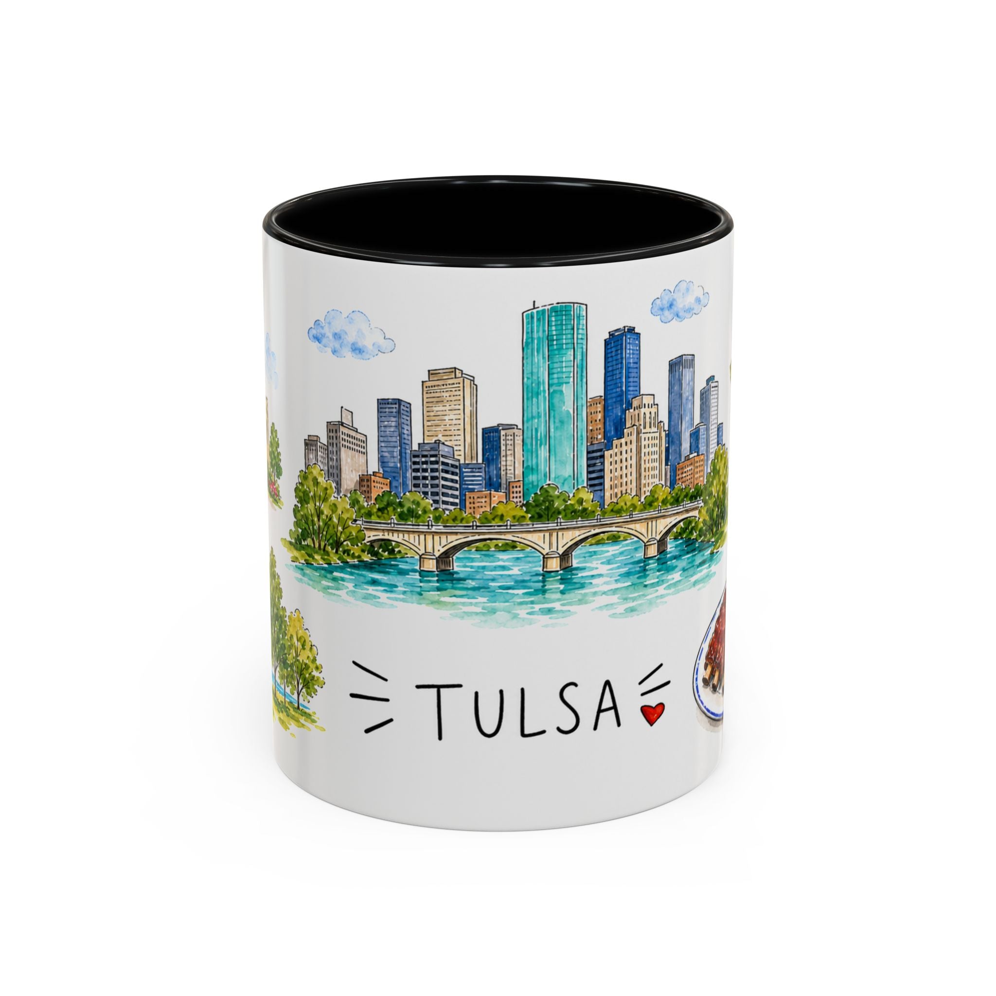 Tulsa Illustrated Travel Mug | City Souvenir Accent Coffee Mug | 11oz 15oz Ceramic Cup