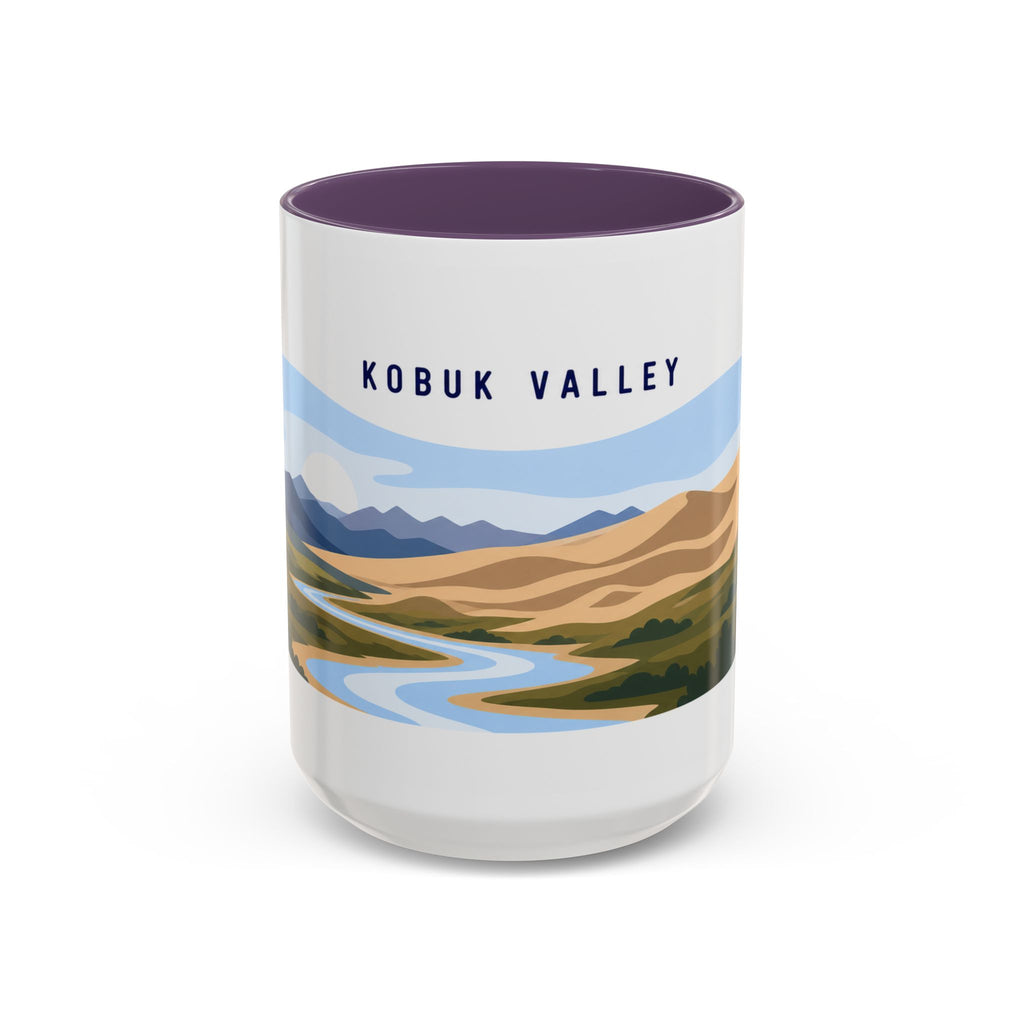 Kobuk Valley National Park Coffee Mug | Solid Color Block Park Souvenir | 11oz 15oz Accent Mug