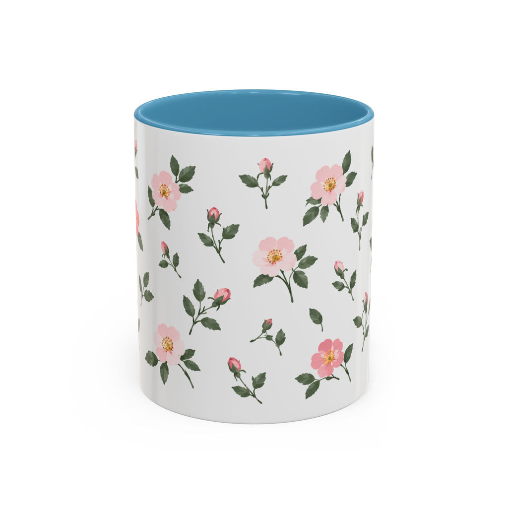 North Dakota Wild Prairie Rose Mug, State Flower Floral Coffee Cup, 11oz Botanical Gift
