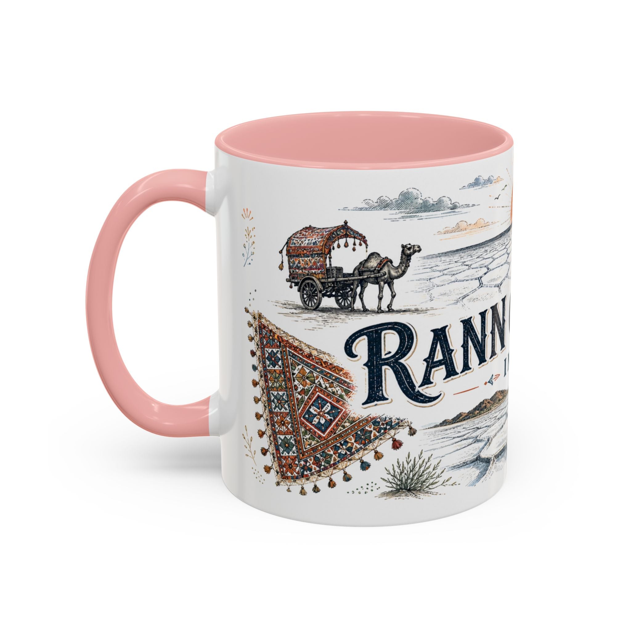 Rann of Kutch Mug, India Travel Souvenir, Bucket List Gift, Accent Ceramic Coffee Mug 11oz 15oz