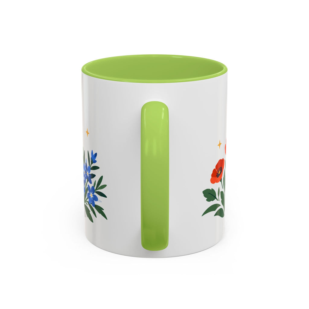 Aries Zodiac Coffee Mug | Ram and Floral Design | Astrology Birthday Gift | 11 oz 15 oz Ceramic Accent Mug