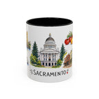 Sacramento Illustrated Travel Mug | City Souvenir Accent Coffee Mug | 11oz 15oz Ceramic Cup