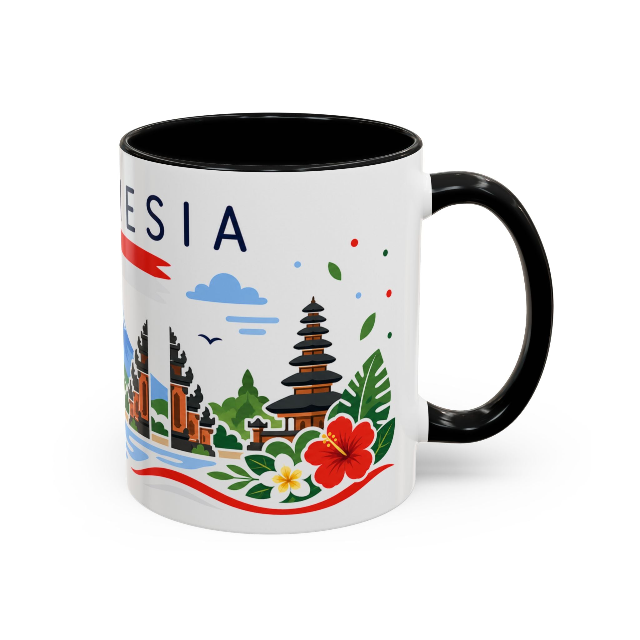 Indonesia Coffee Mug | Travel Souvenir Accent Mug | Country Gift Ceramic Cup 11oz 15oz