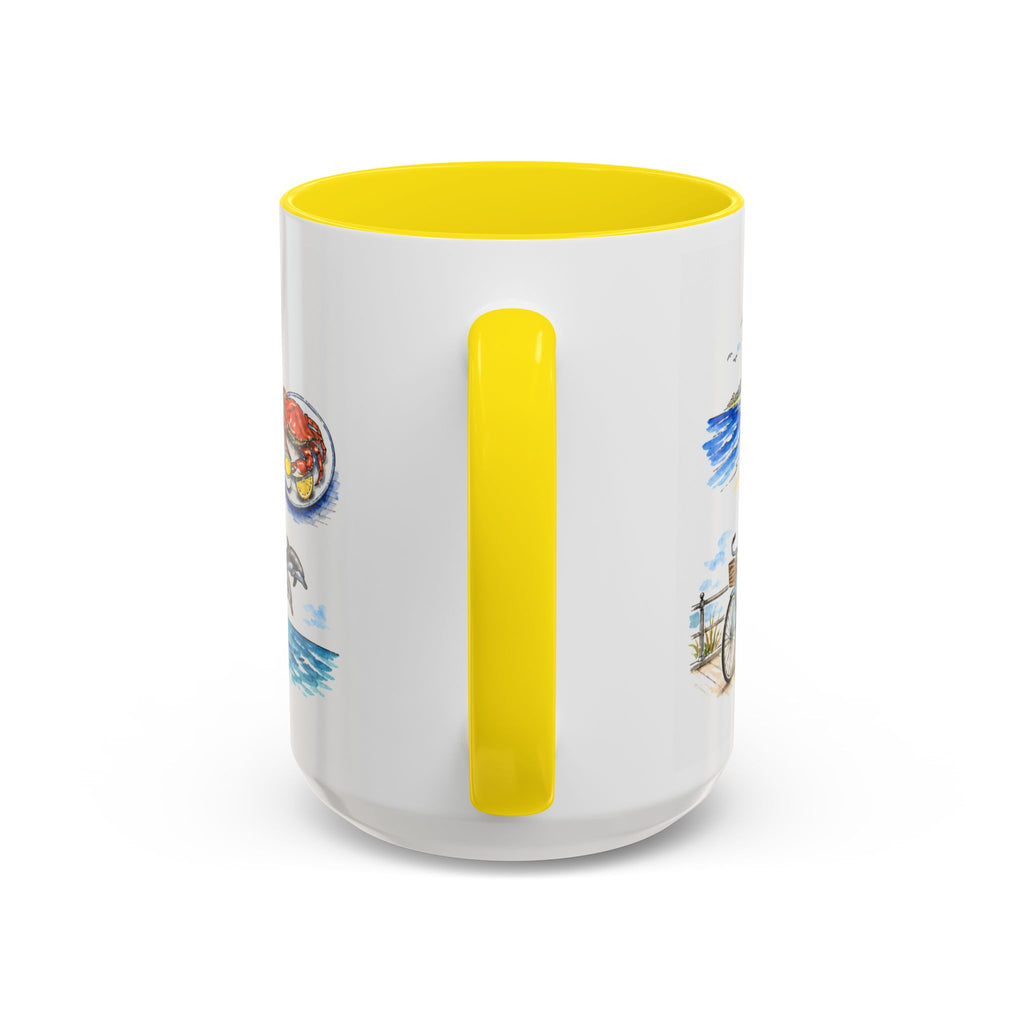 Virginia Beach Illustrated Travel Mug | City Souvenir Accent Coffee Mug | 11oz 15oz Ceramic Cup