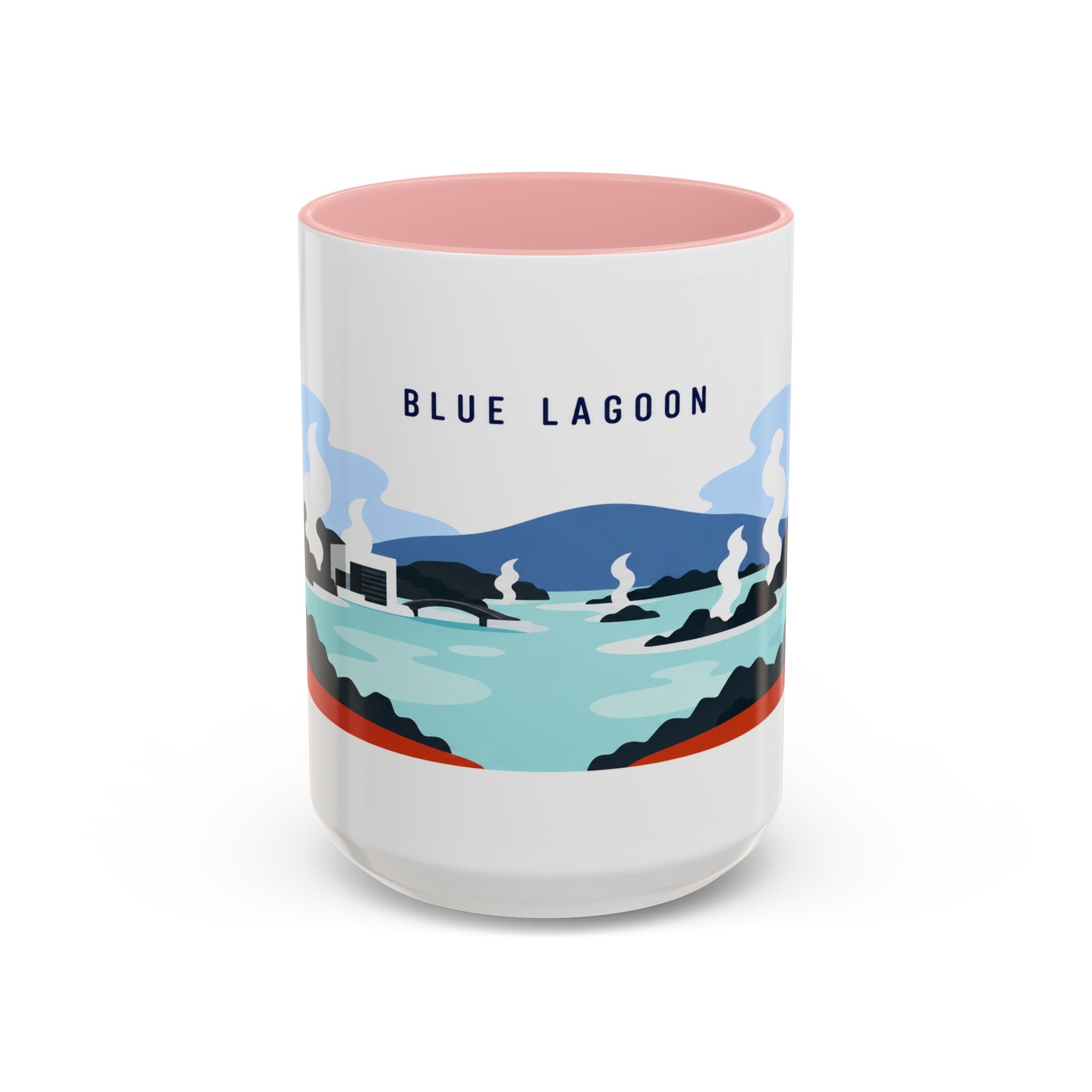Blue Lagoon Coffee Mug | Travel Destination Souvenir Gift | Accent Color Ceramic 11oz 15oz