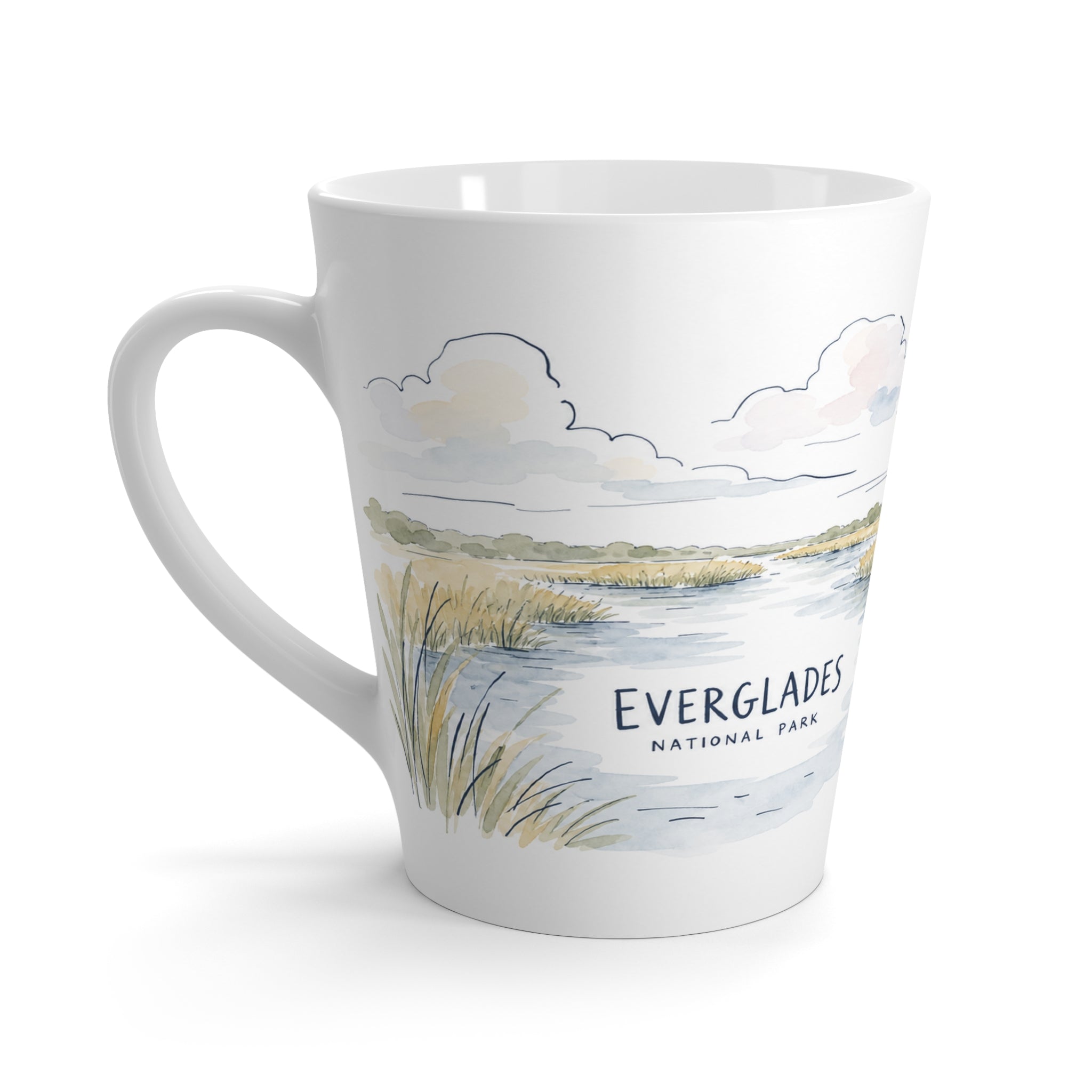 Everglades National Park Latte Mug | Pastel Watercolor Nature Coffee Cup | 12 oz Travel Souvenir Gift