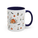 Black Cat Halloween Mug | Pumpkin Moon Watercolor Gift | Spooky Accent Cup 11oz 15oz