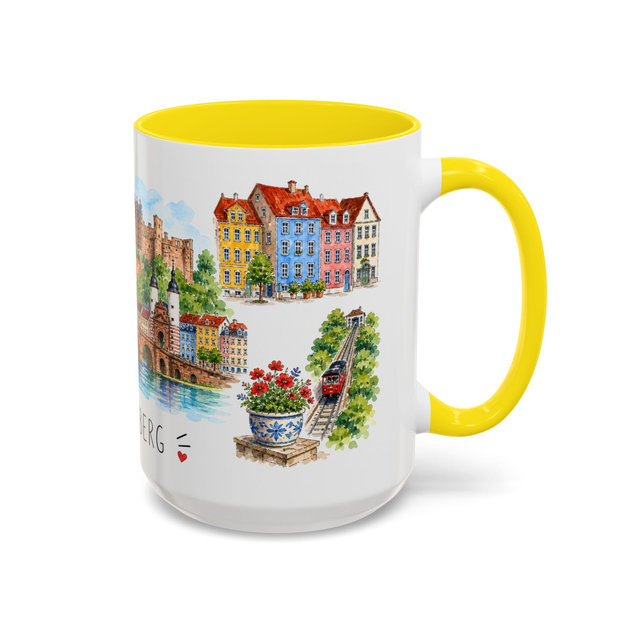 Heidelberg Illustrated Travel Mug | City Souvenir Accent Coffee Mug | 11oz 15oz Ceramic Cup