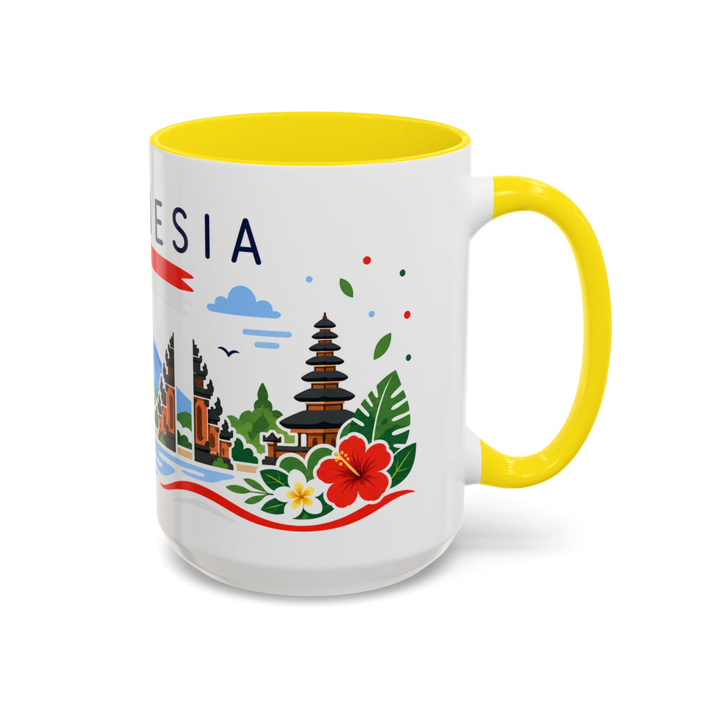 Indonesia Coffee Mug | Travel Souvenir Accent Mug | Country Gift Ceramic Cup 11oz 15oz