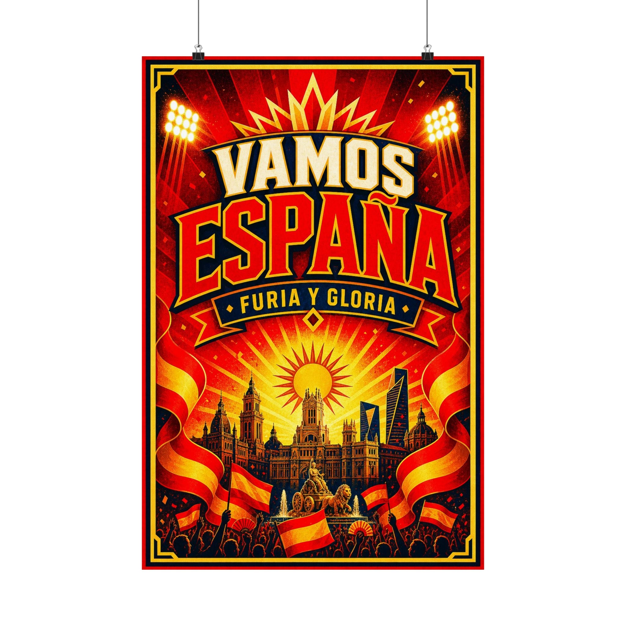 Spain World Cup Poster | Rally Fan Art Print | 2026 Soccer Wall Decor
